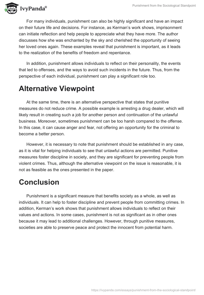 Punishment from the Sociological Standpoint. Page 2