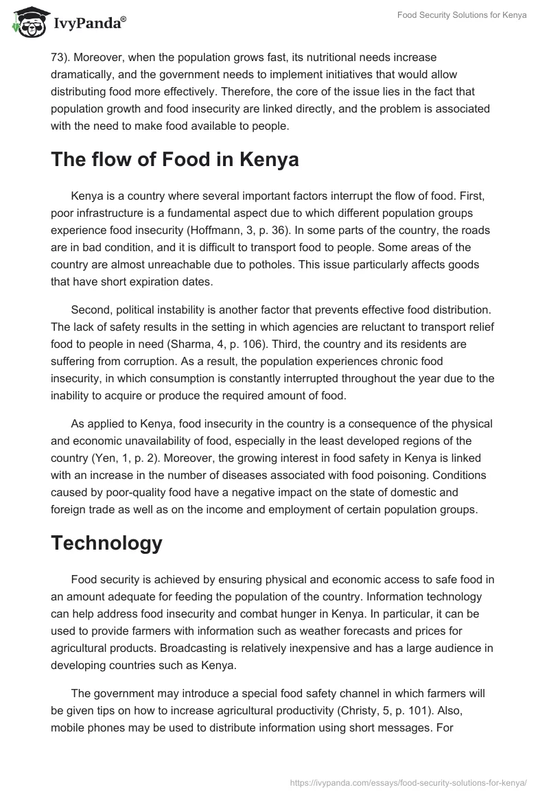 Food Security Solutions for Kenya. Page 2