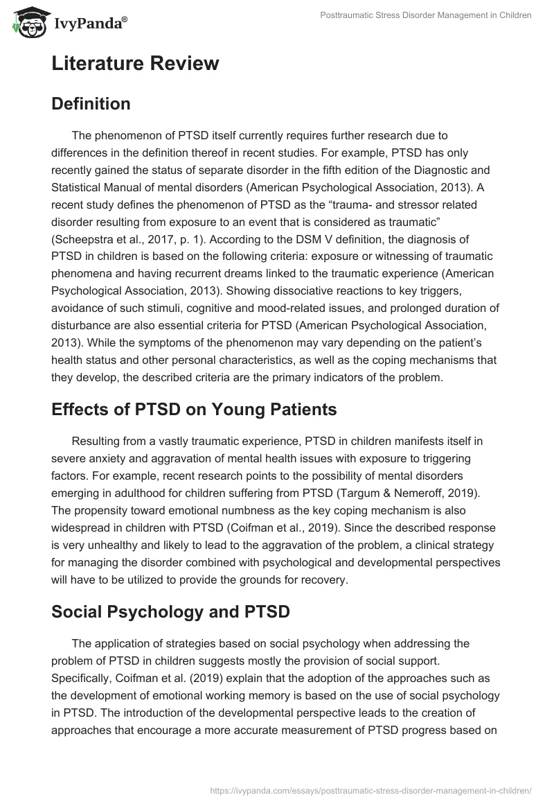 Posttraumatic Stress Disorder Management in Children. Page 2