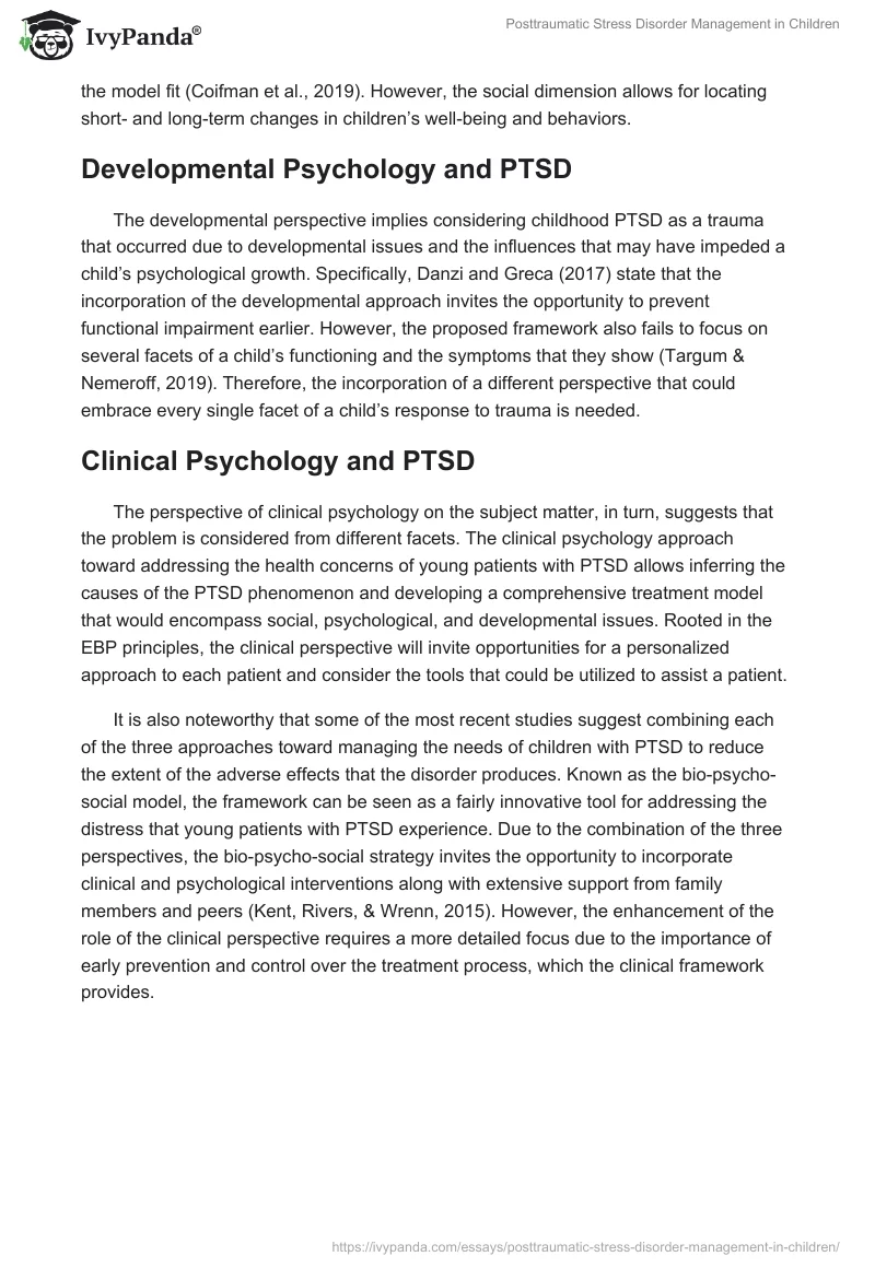 Posttraumatic Stress Disorder Management in Children. Page 3