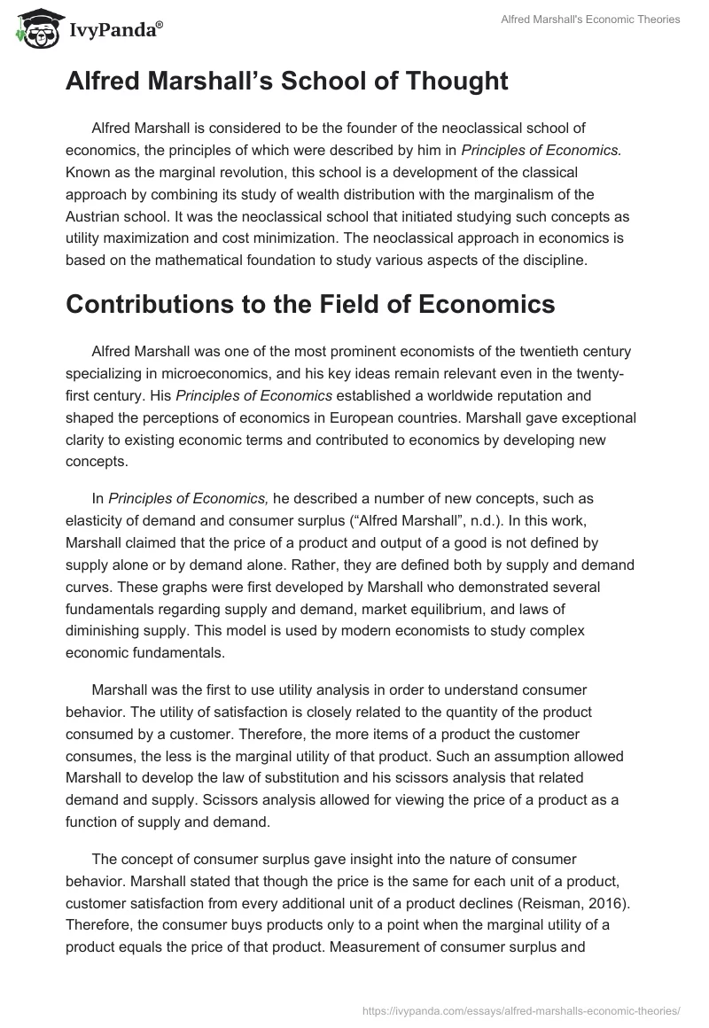 Alfred Marshall's Economic Theories. Page 2