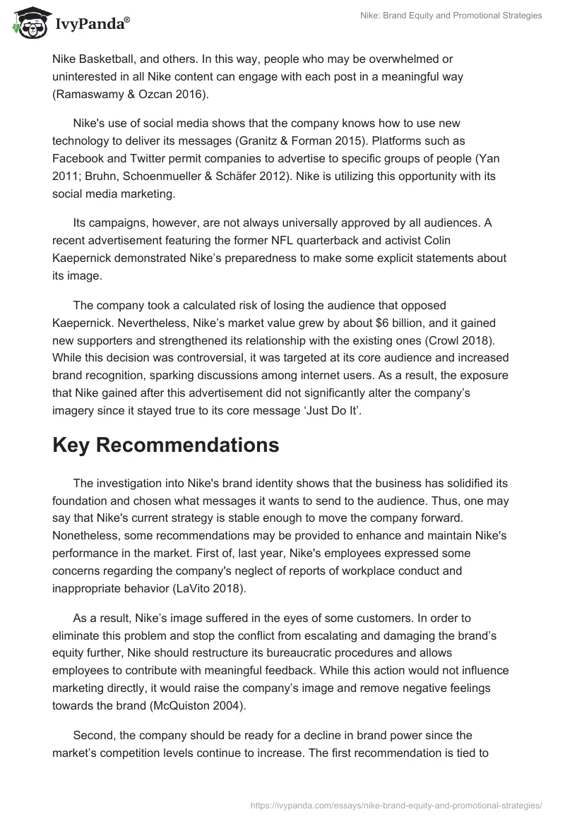 Nike: Brand Equity and Promotional Strategies. Page 5