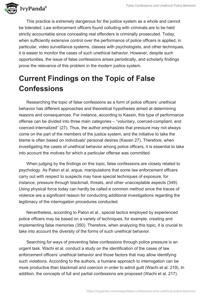 False Confessions and Unethical Police Behavior. Page 2