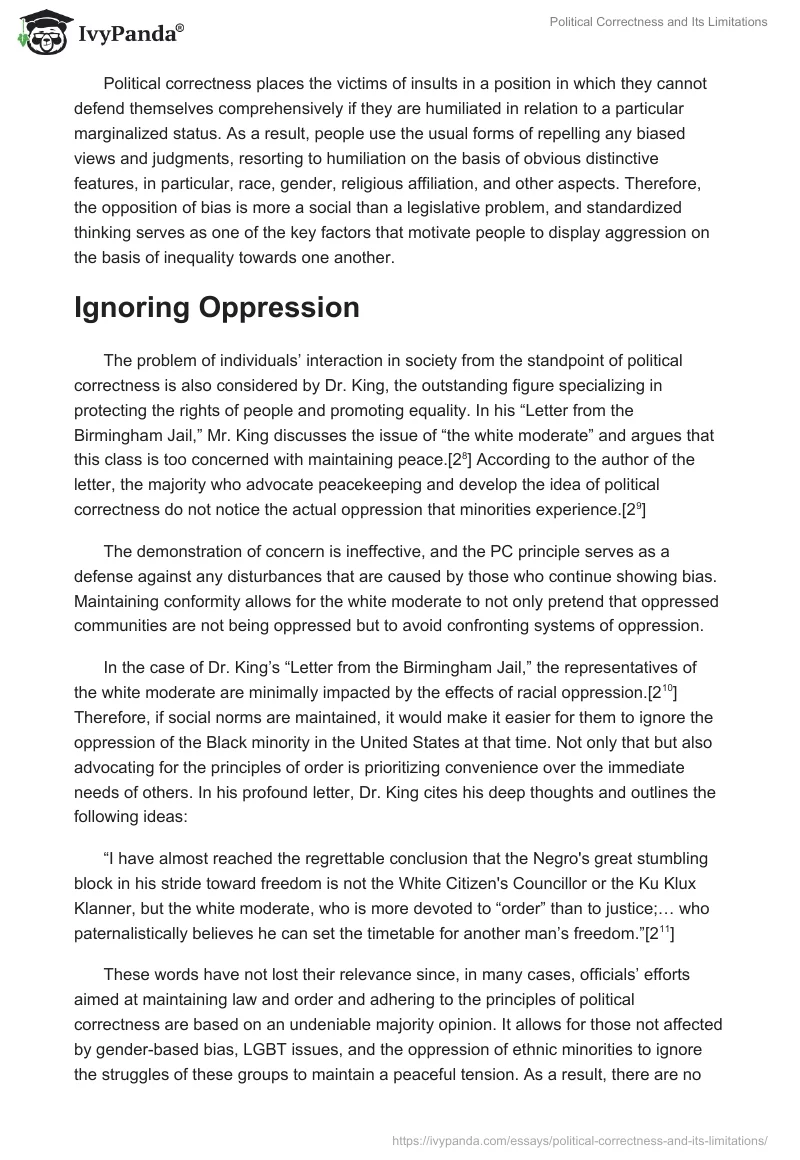 Political Correctness and Its Limitations. Page 3