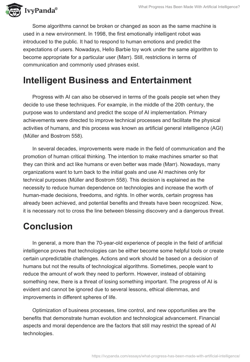 What Progress Has Been Made With Artificial Intelligence?. Page 3