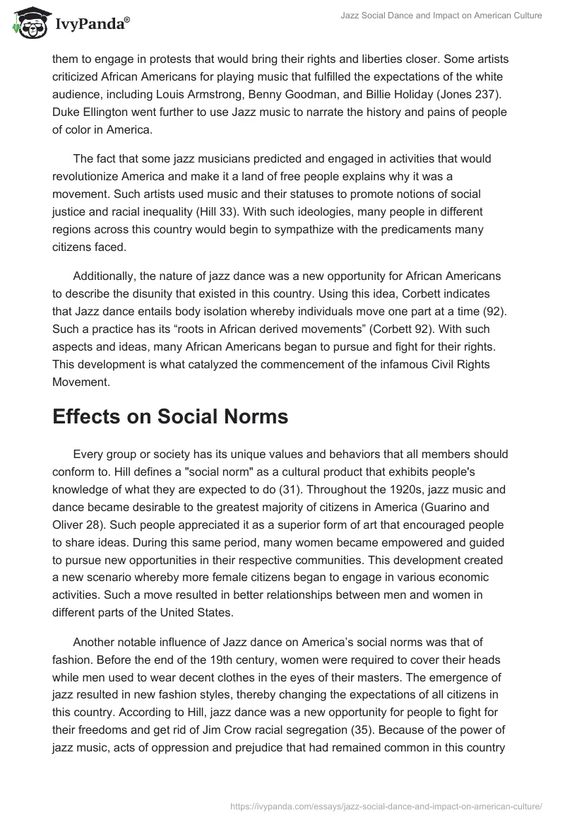 Jazz Social Dance and Impact on American Culture. Page 3