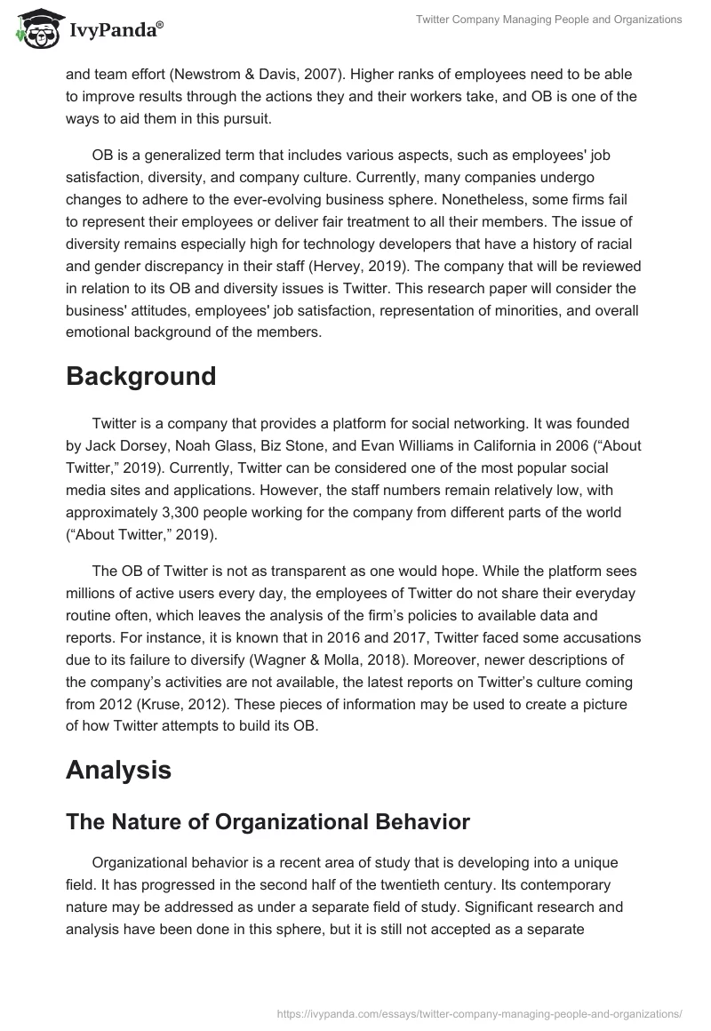 Twitter Company Managing People and Organizations. Page 2