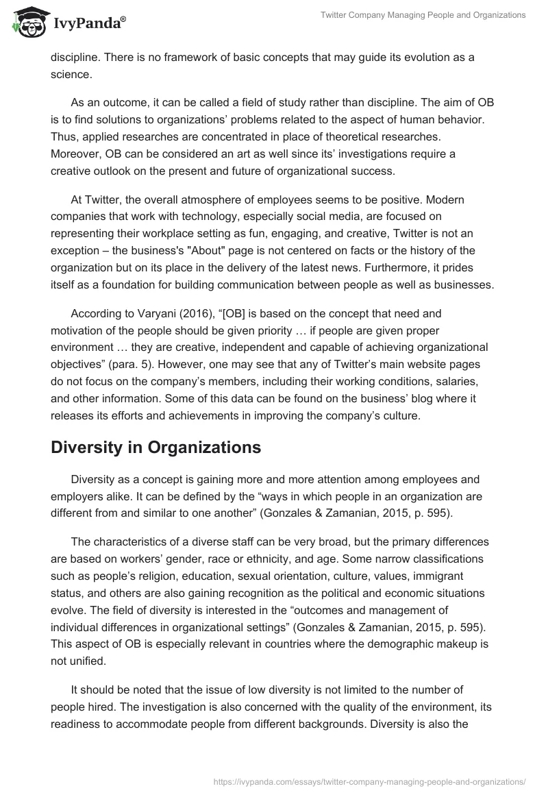 Twitter Company Managing People and Organizations. Page 3