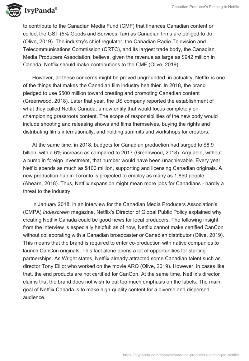 Canadian Producer's Pitching to Netflix. Page 2