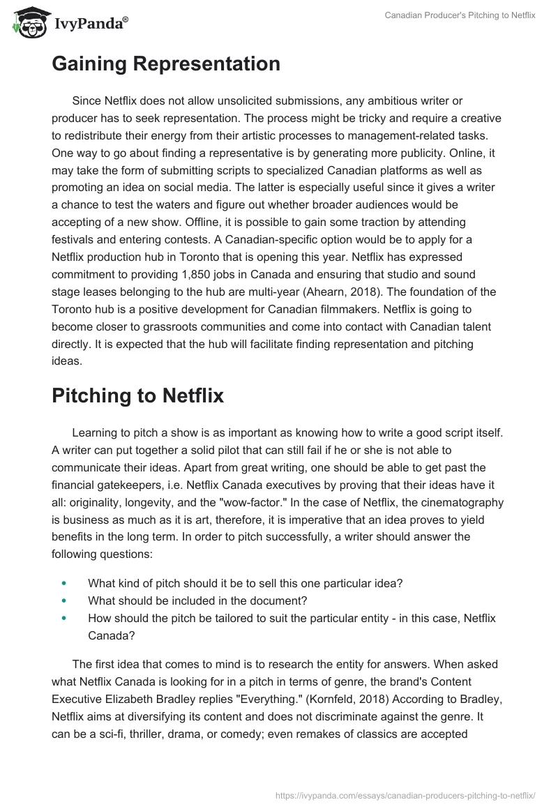 Canadian Producer's Pitching to Netflix. Page 4