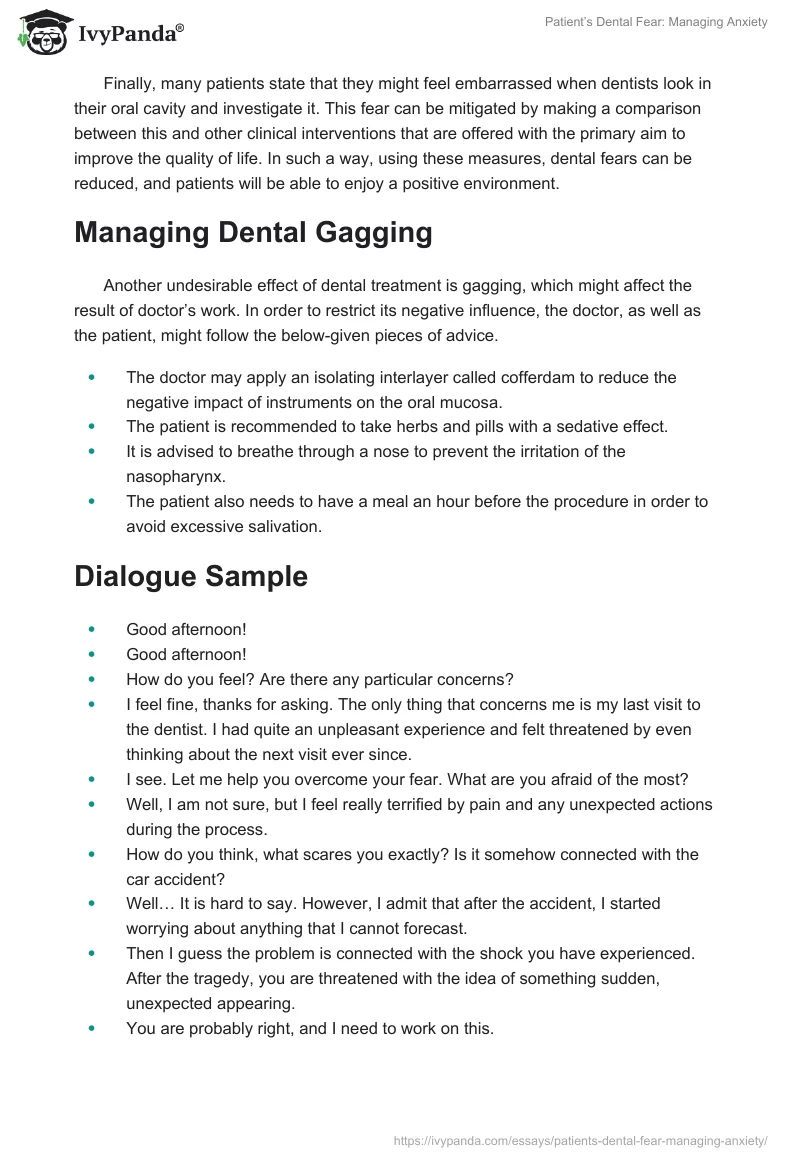 Patient’s Dental Fear: Managing Anxiety. Page 2