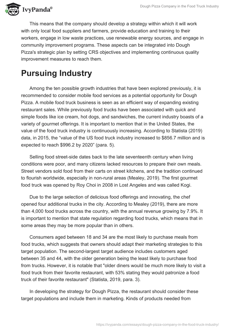 Dough Pizza Company in the Food Truck Industry. Page 2