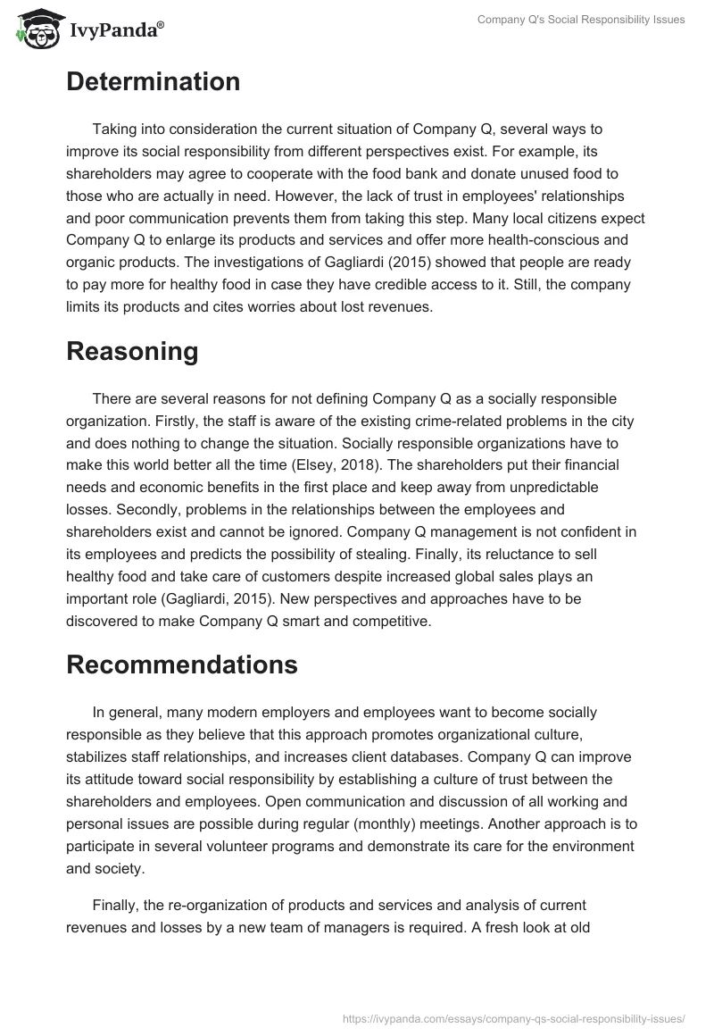 Company Q's Social Responsibility Issues. Page 2