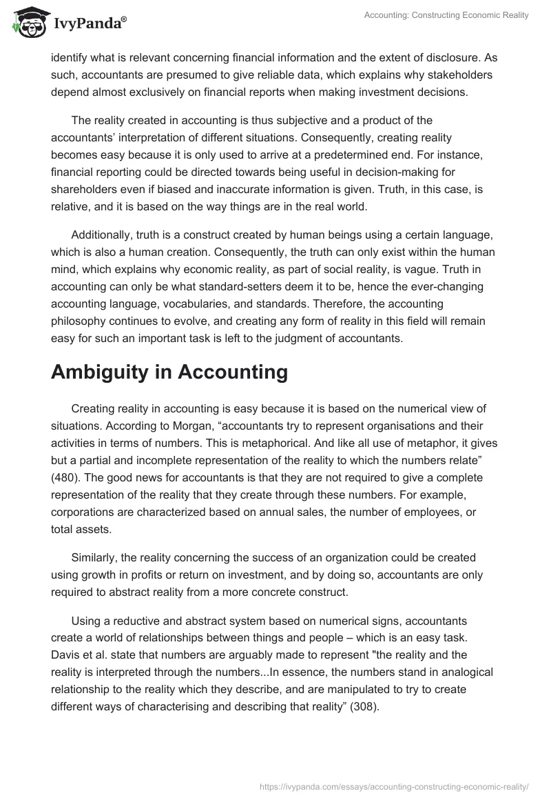 Accounting: Constructing Economic Reality. Page 2