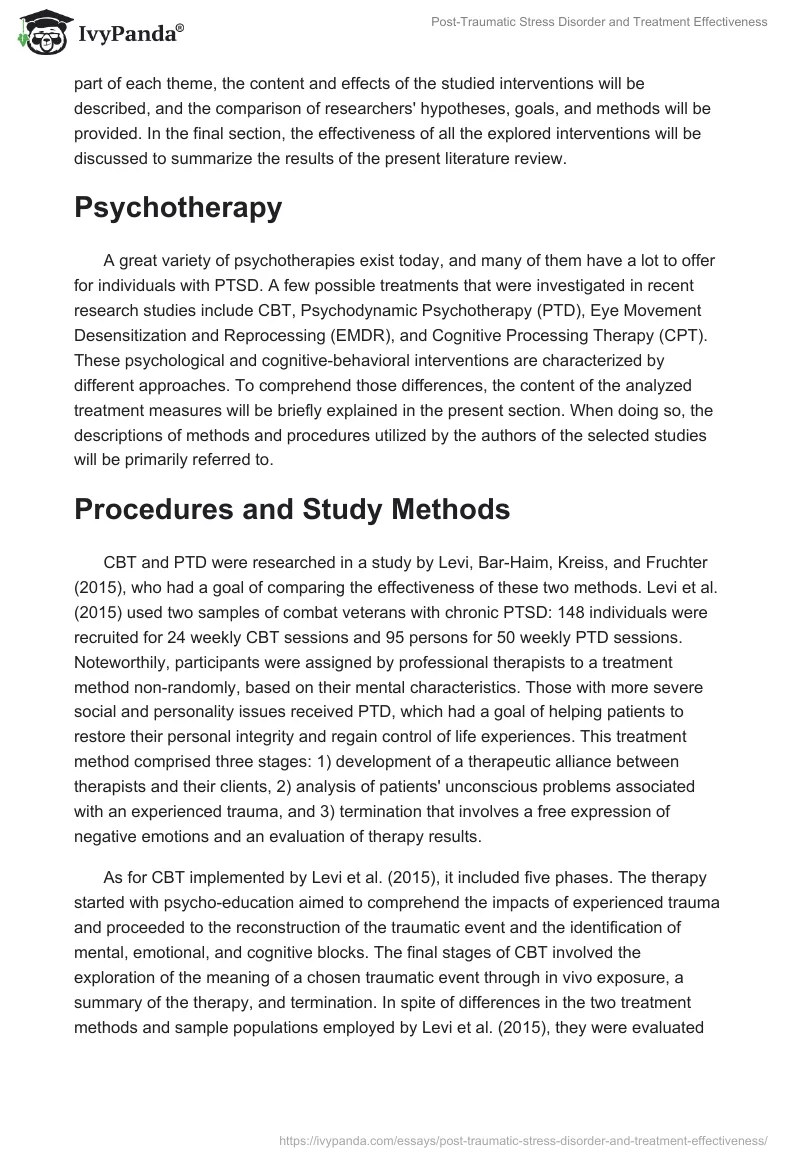 Post-Traumatic Stress Disorder and Treatment Effectiveness. Page 2