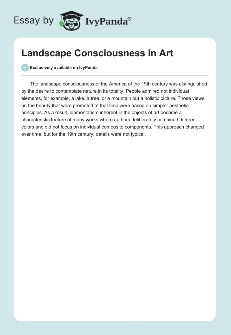 Landscape Consciousness in Art. Page 1