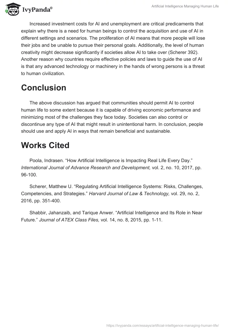 Artificial Intelligence Managing Human Life. Page 3