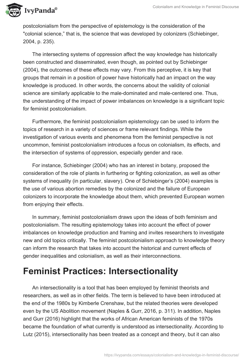 Colonialism and Knowledge in Feminist Discourse. Page 3