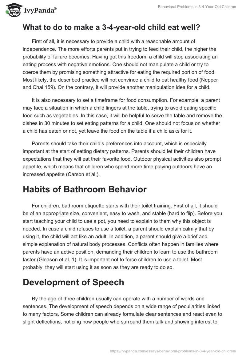Behavioral Problems in 3-4-Year-Old Children. Page 2