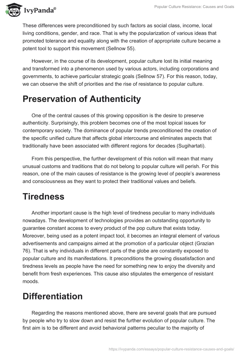 Popular Culture Resistance: Causes and Goals. Page 2