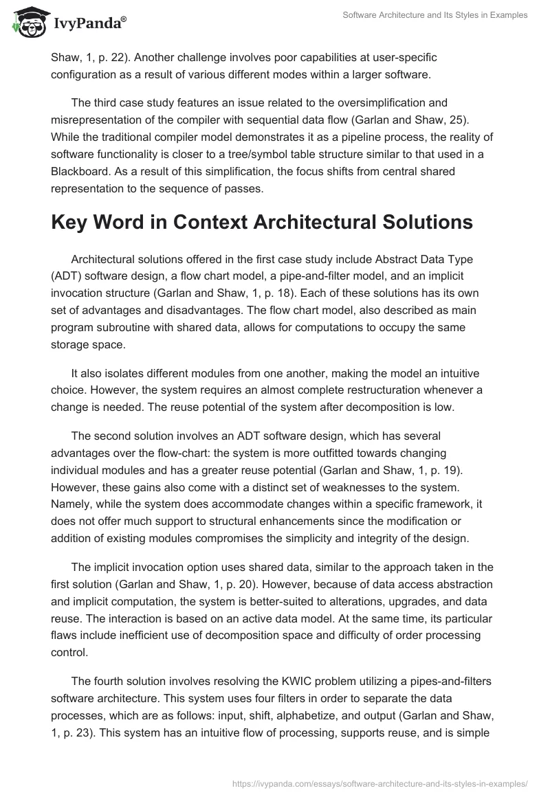 Software Architecture and Its Styles in Examples. Page 2