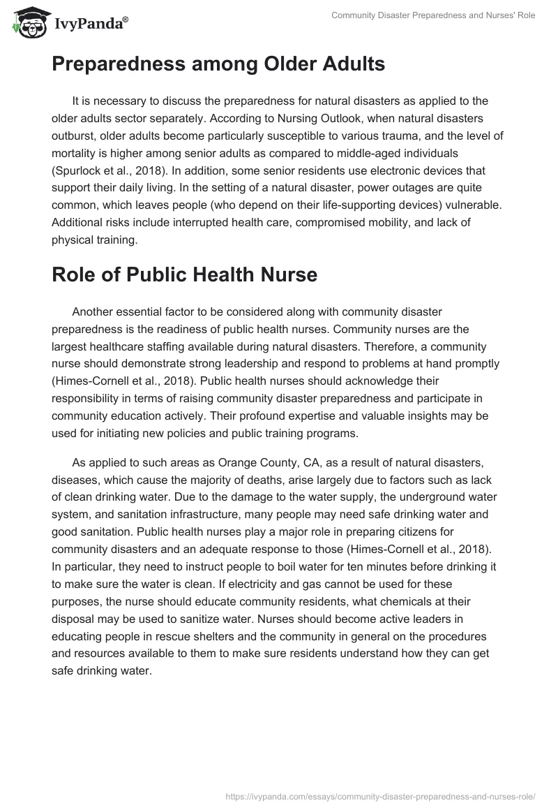 Community Disaster Preparedness and Nurses' Role. Page 2