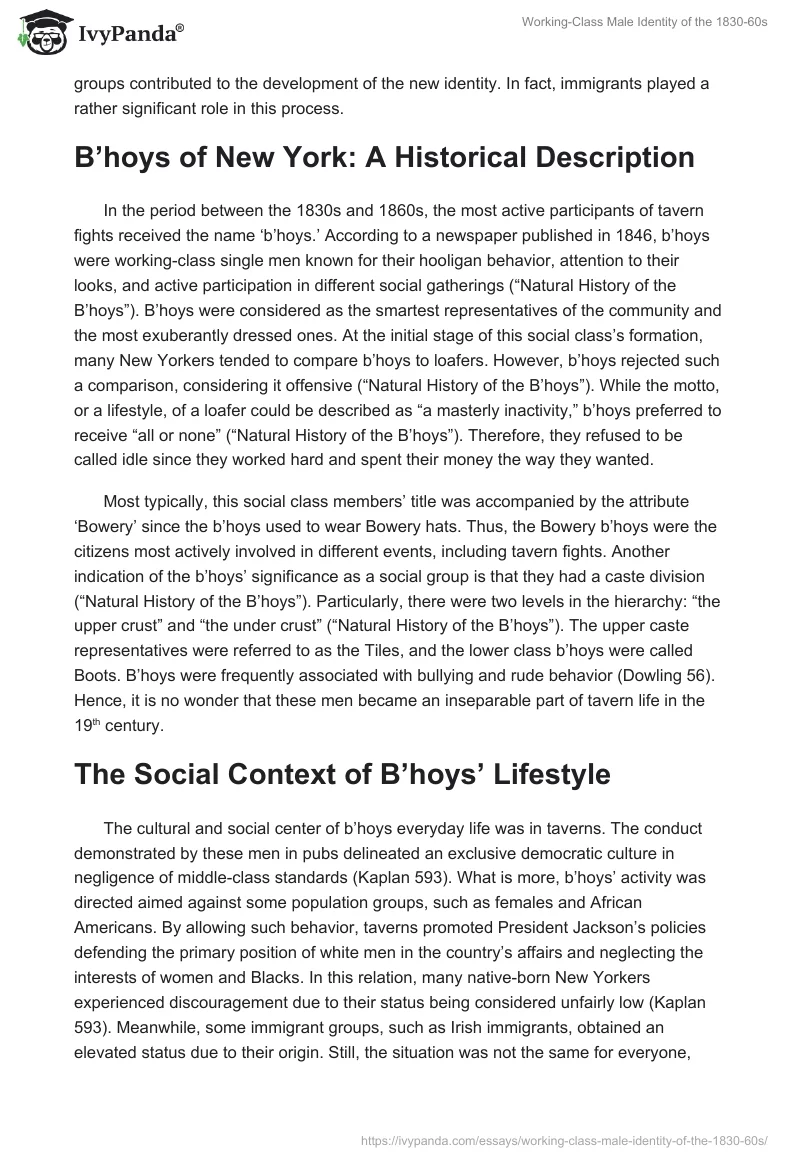 Working-Class Male Identity of the 1830-60s. Page 2