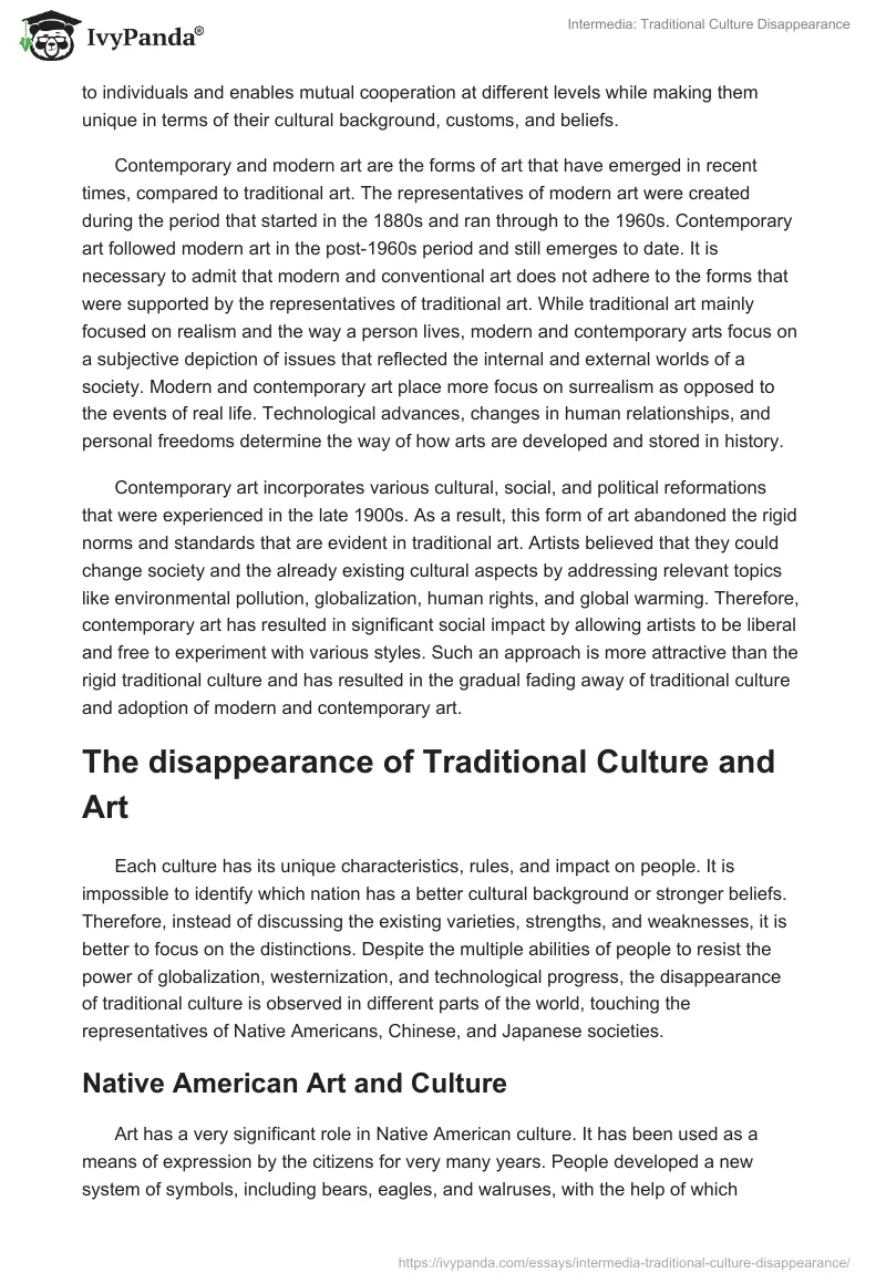 Intermedia: Traditional Culture Disappearance. Page 2