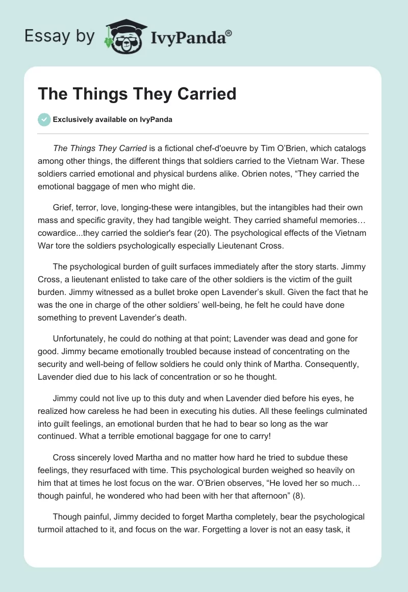 The Things They Carried. Page 1