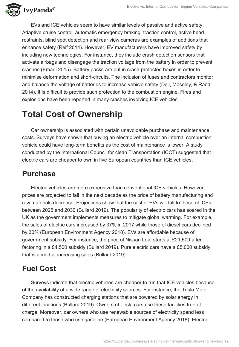 Electric vs. Internal Combustion Engine Vehicles: Comparison. Page 3