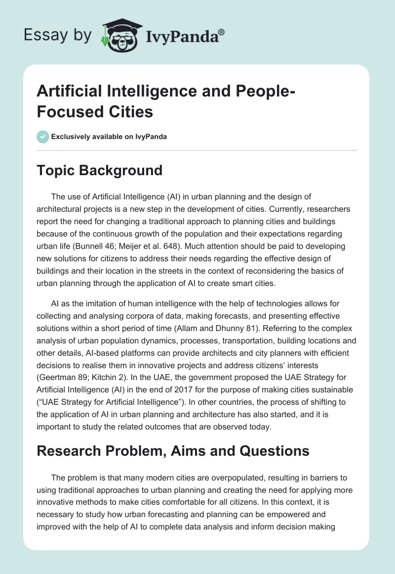 Artificial Intelligence and People-Focused Cities. Page 1