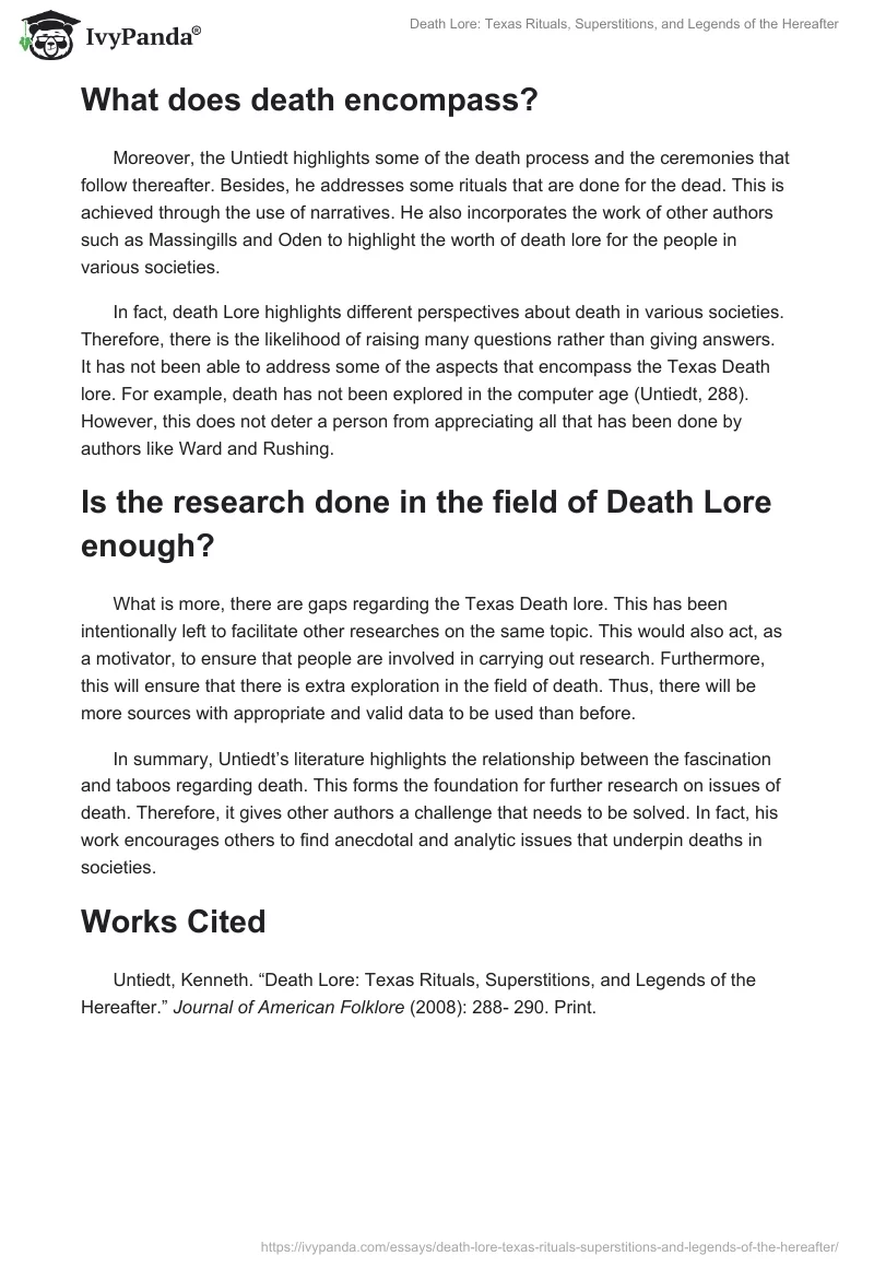 Death Lore: Texas Rituals, Superstitions, and Legends of the Hereafter. Page 2