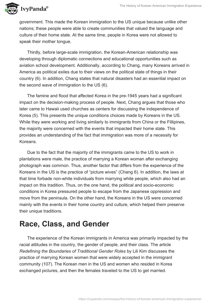 The History of Korean American Immigration Experience. Page 2