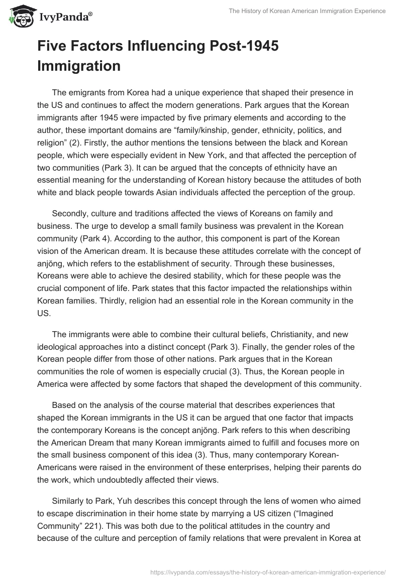 The History of Korean American Immigration Experience. Page 4