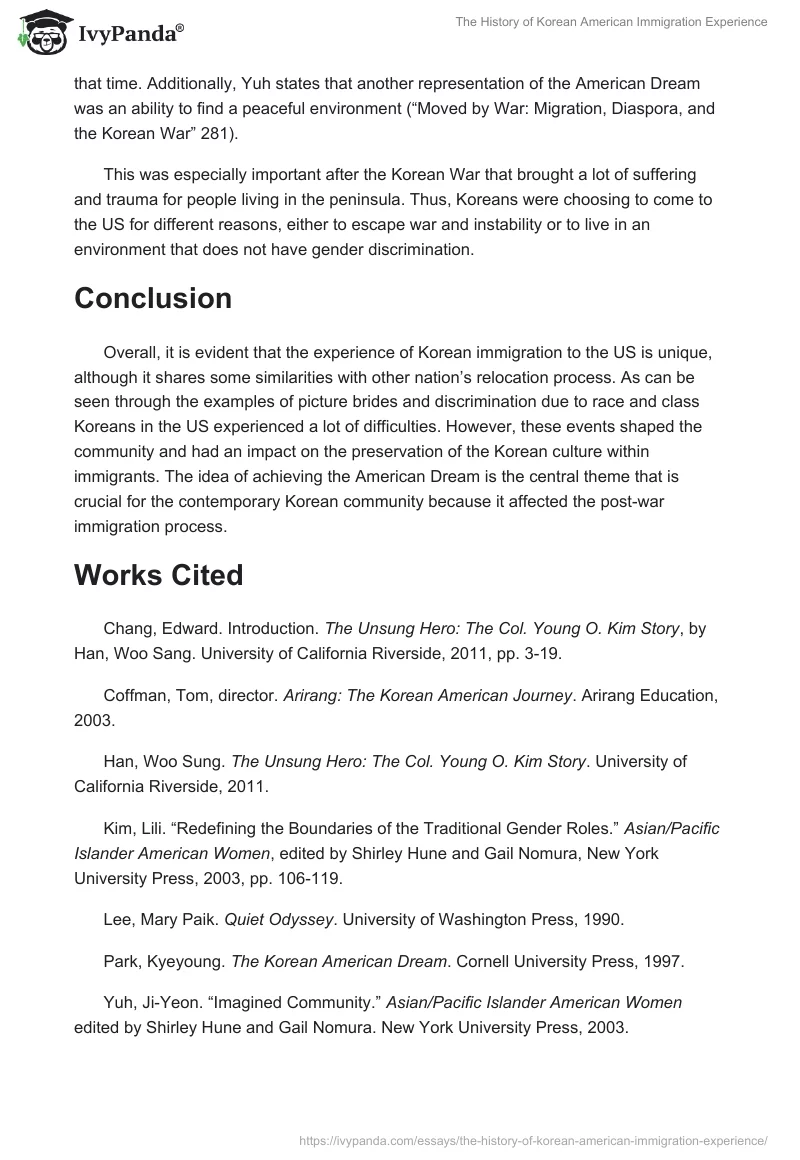 The History of Korean American Immigration Experience. Page 5