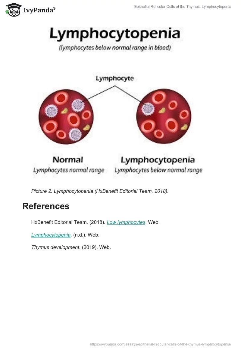 Epithelial Reticular Cells of the Thymus. Lymphocytopenia. Page 4
