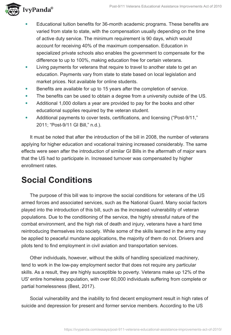 Post-9/11 Veterans Educational Assistance Improvements Act of 2010. Page 2