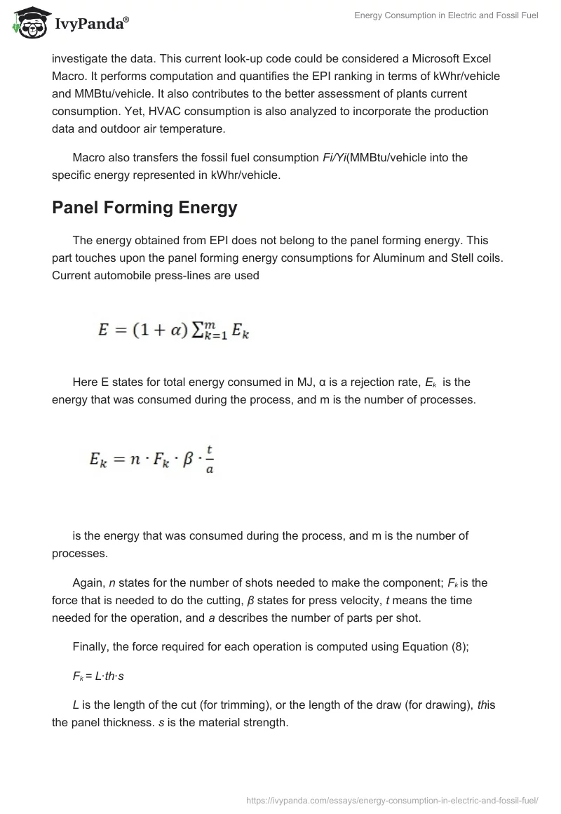 Energy Consumption in Electric and Fossil Fuel. Page 5