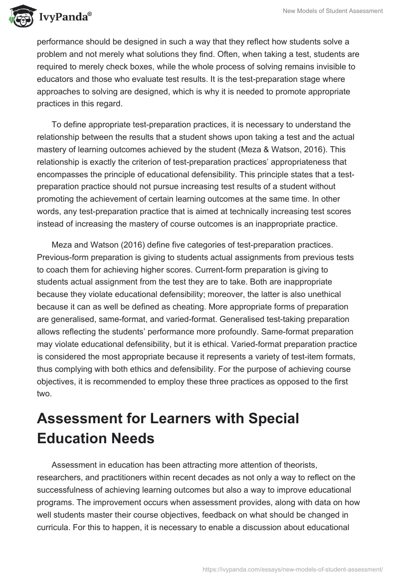 New Models of Student Assessment. Page 4