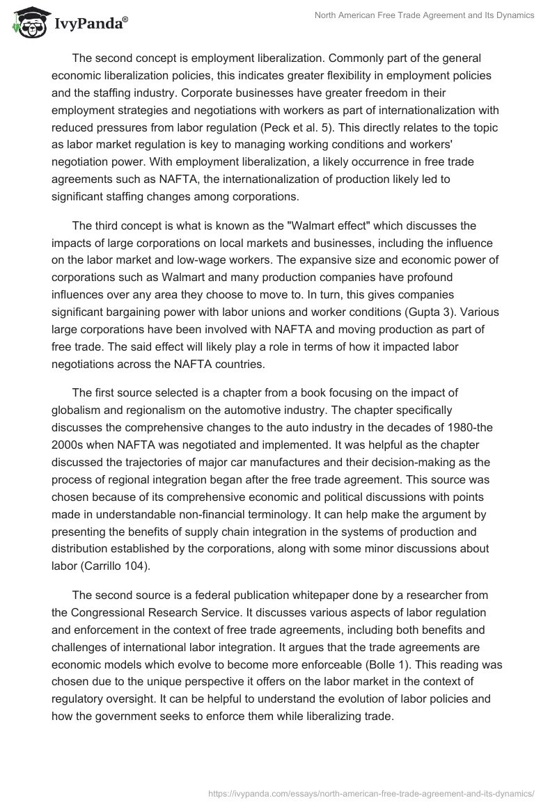 North American Free Trade Agreement and Its Dynamics. Page 3