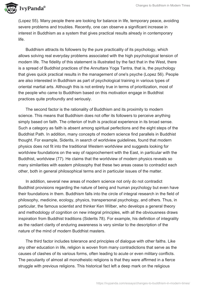 Changes to Buddhism in Modern Times. Page 2