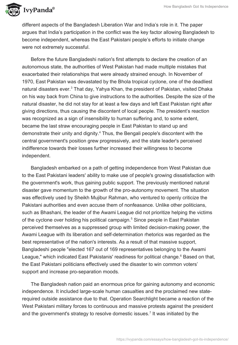 How Bangladesh Got Its Independence. Page 2