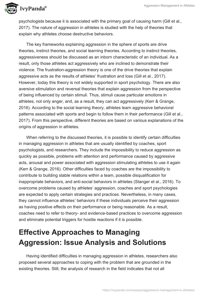 Aggression Management in Athletes. Page 2