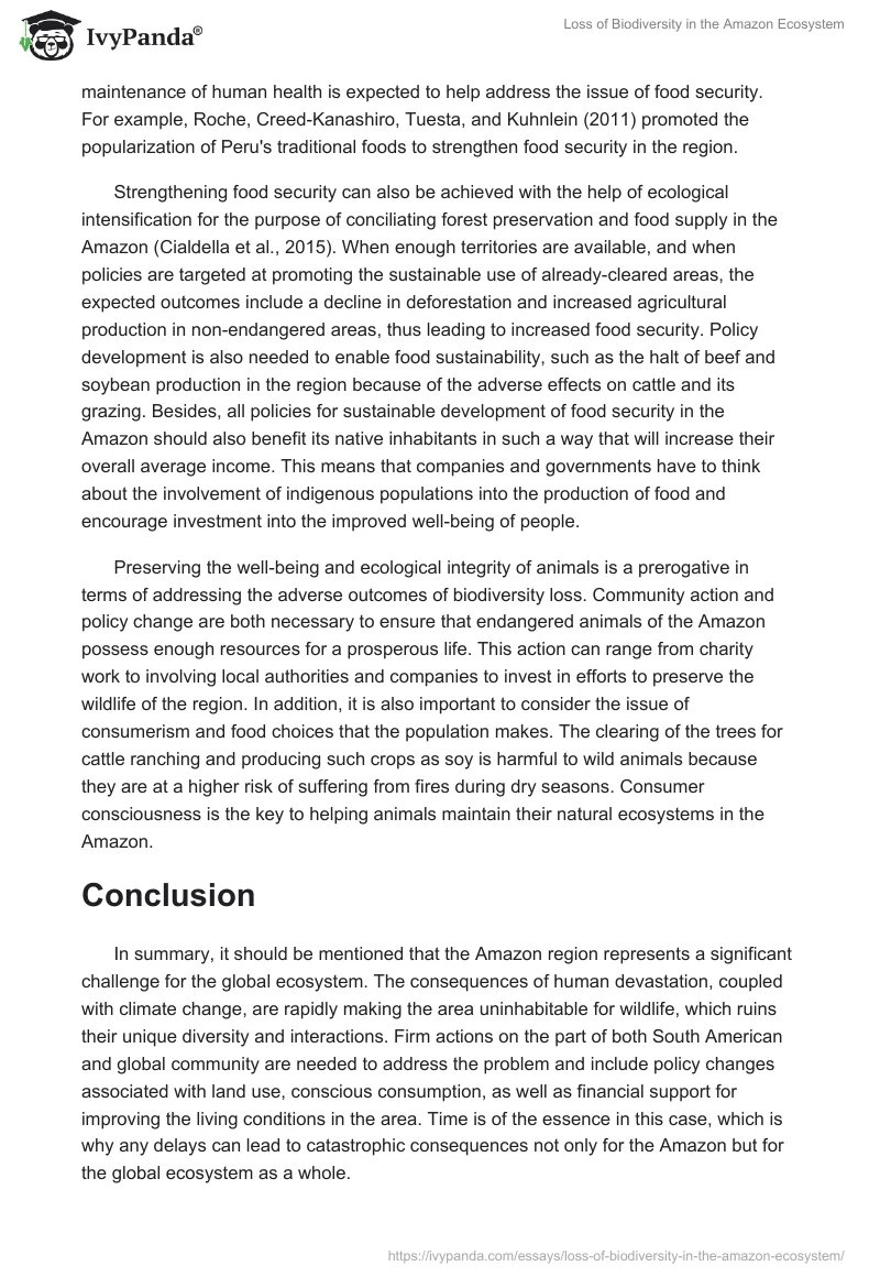 Loss of Biodiversity in the Amazon Ecosystem. Page 4