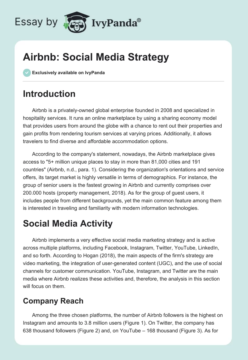 Airbnb: Social Media Strategy. Page 1