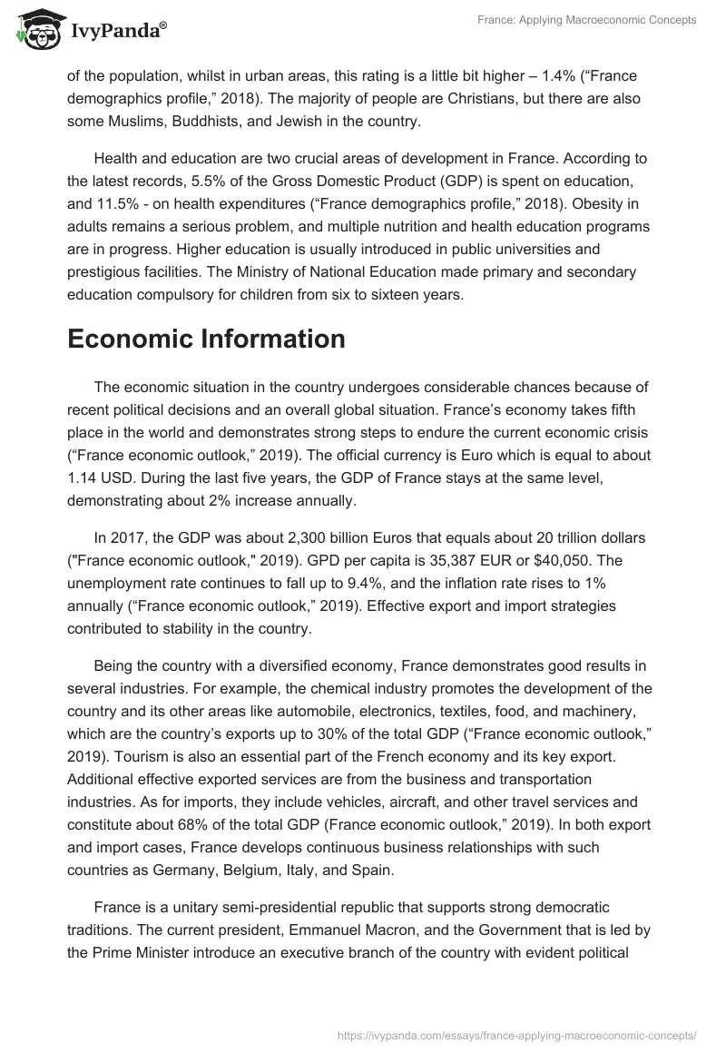 France: Applying Macroeconomic Concepts. Page 2