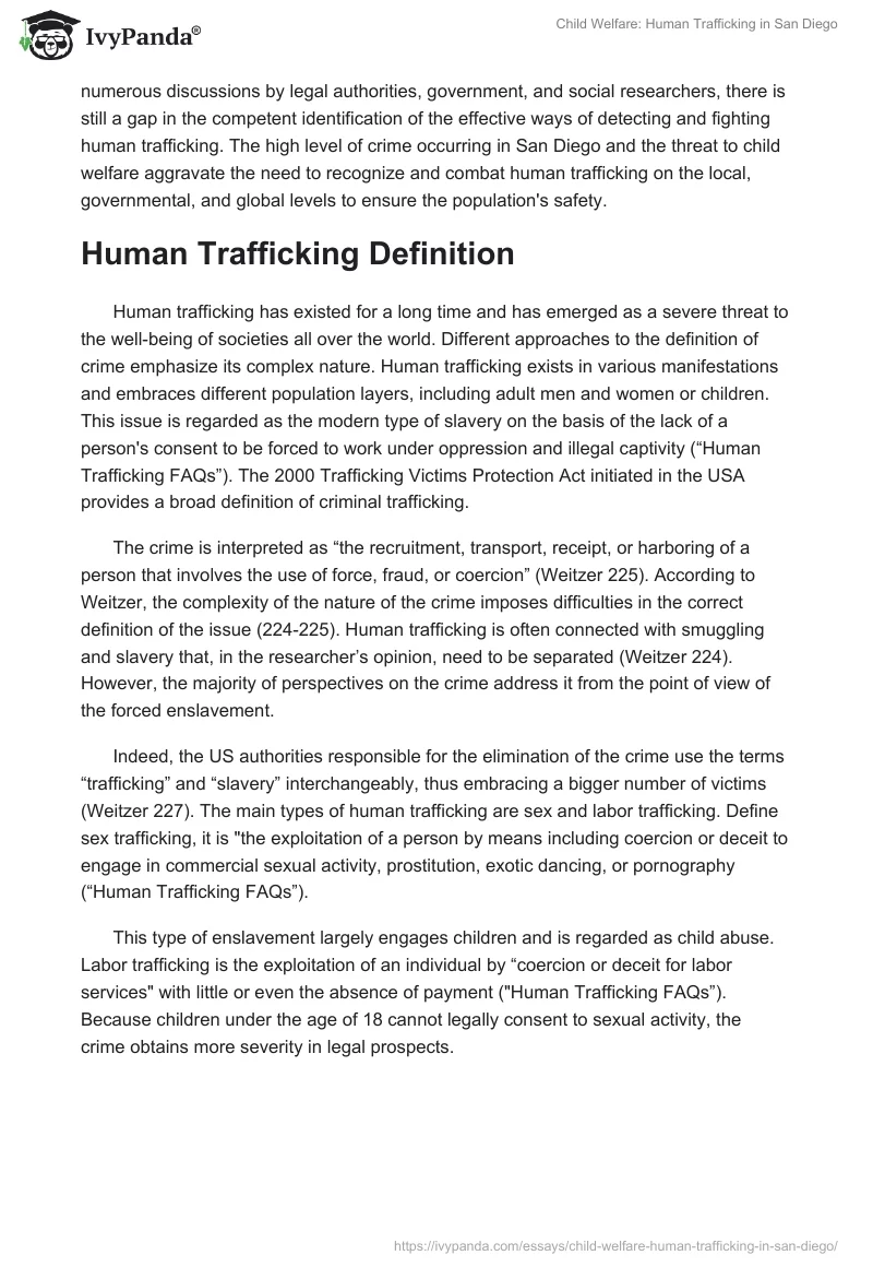 Child Welfare: Human Trafficking in San Diego. Page 2