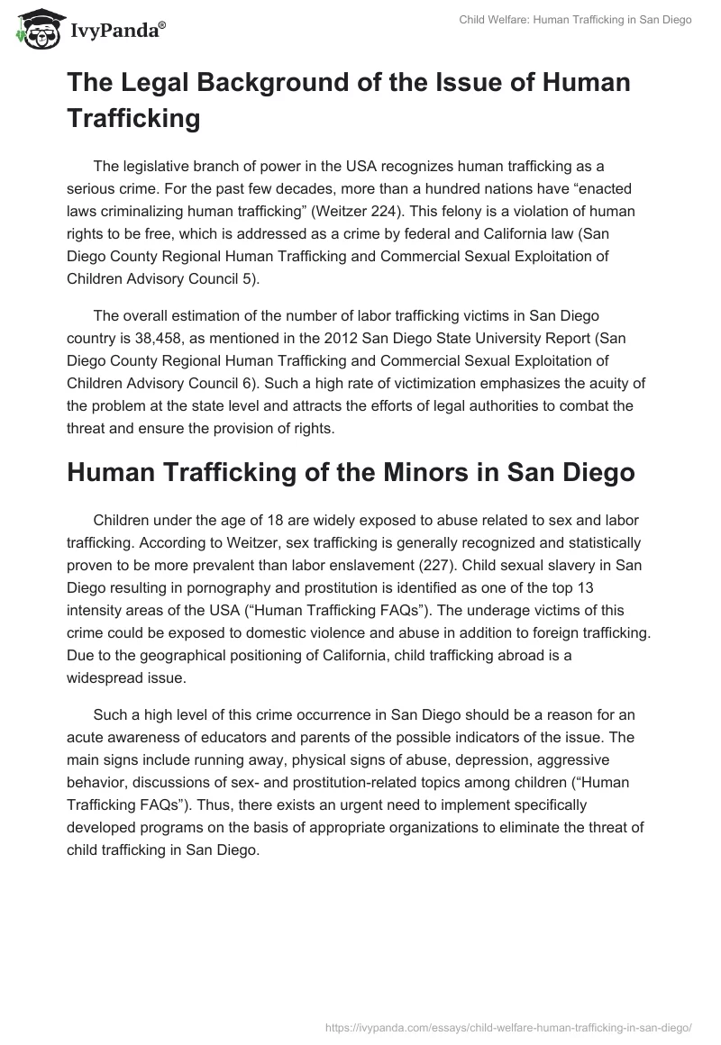 Child Welfare: Human Trafficking in San Diego. Page 3