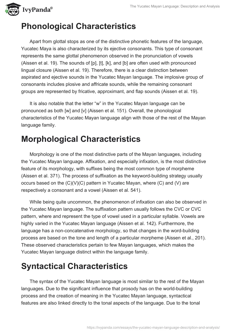 The Yucatec Mayan Language: Description and Analysis. Page 2