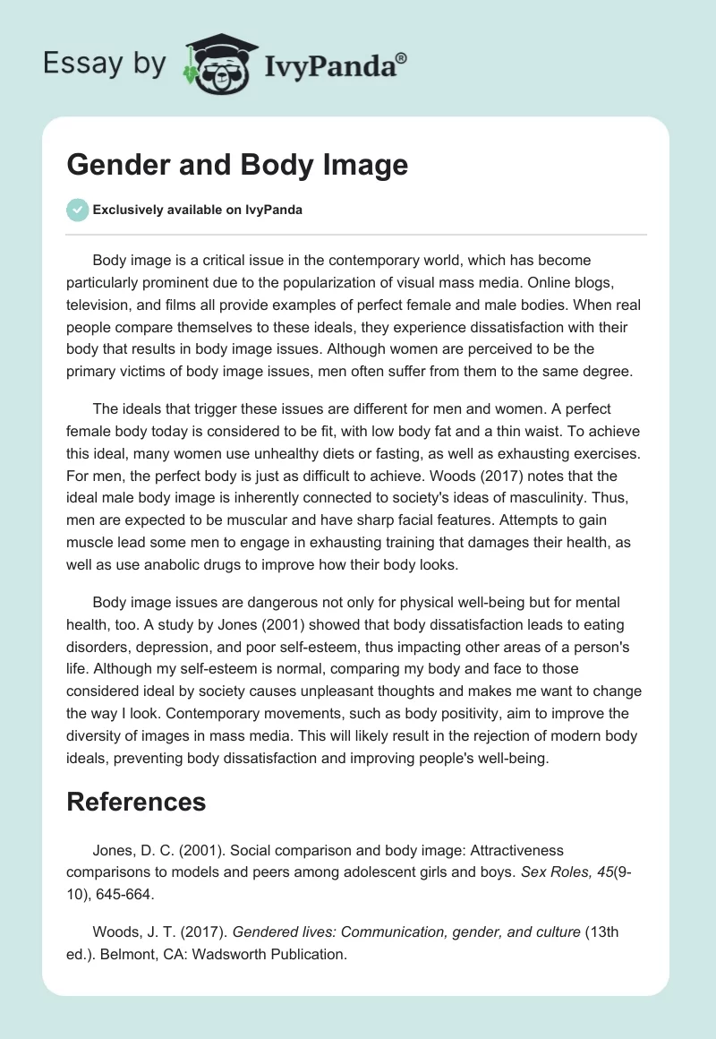 Gender and Body Image. Page 1